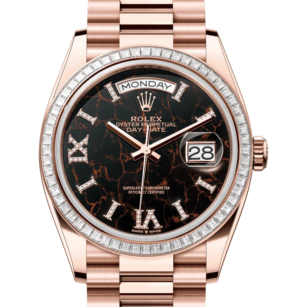 Rolex Day-Date 36 Oyster, 36 mm, Everose gold and diamonds Reference 128395TBR