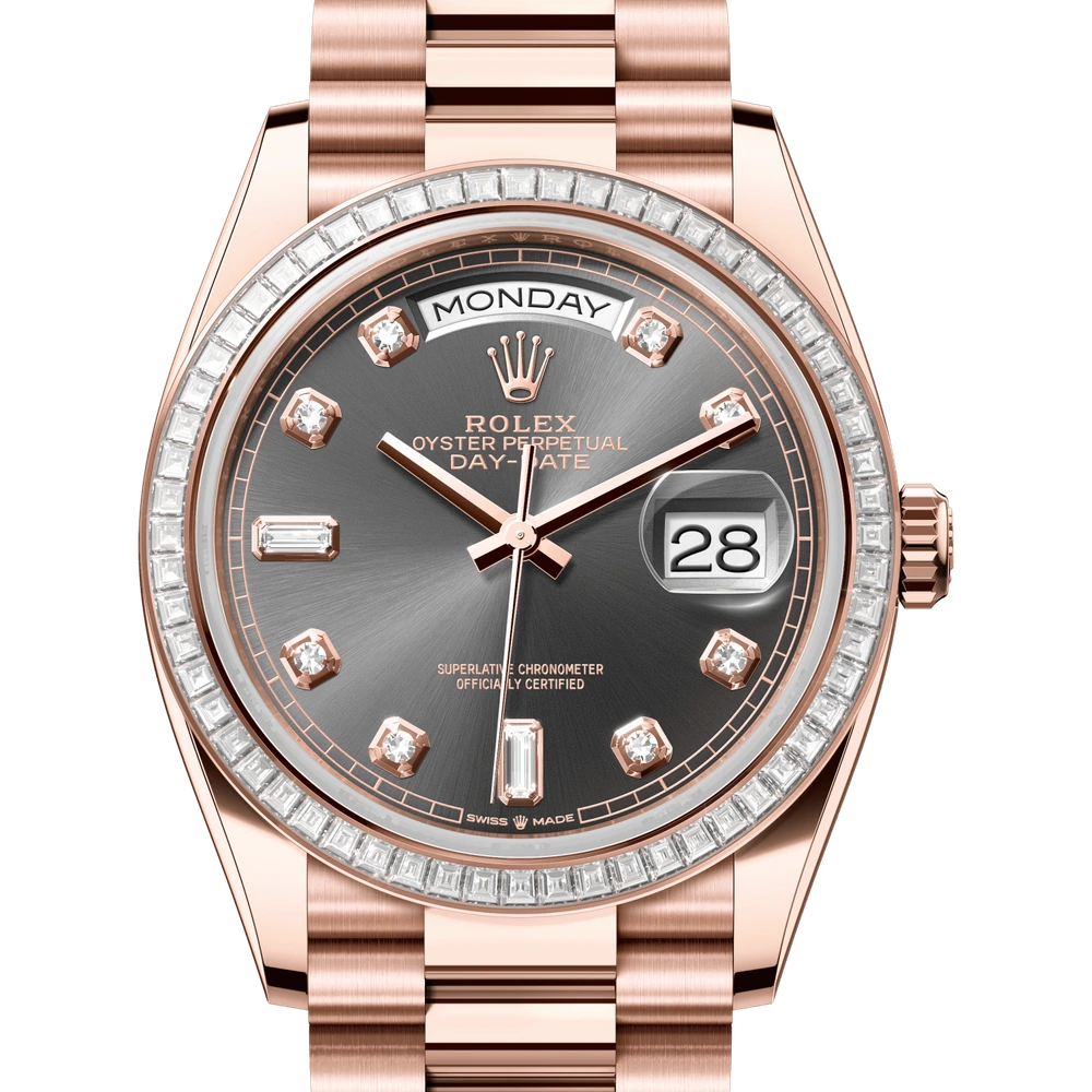 Rolex Day-Date 36 Oyster, 36 mm, Everose gold and diamonds Reference 128395TBR