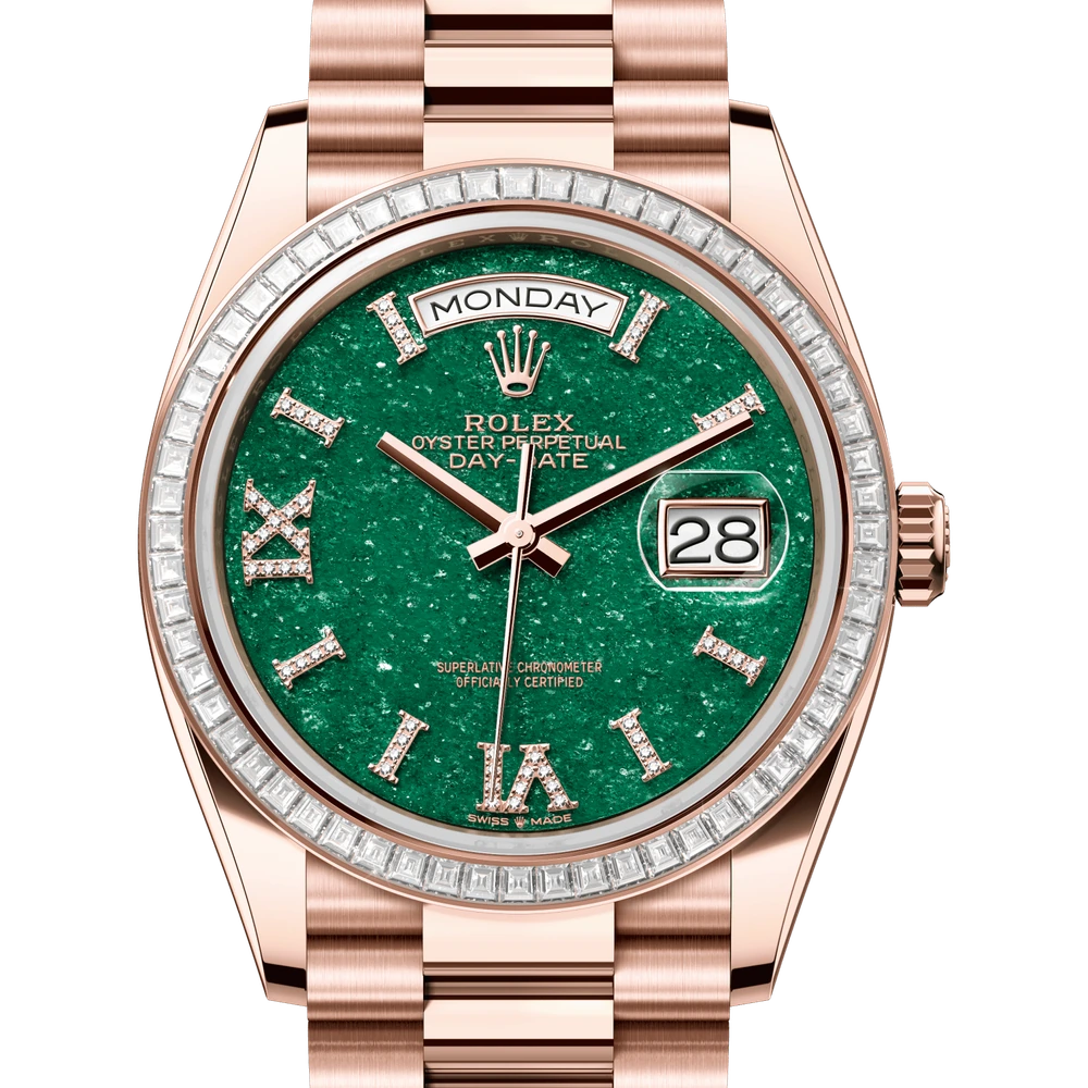 Rolex Day-Date 36 Oyster, 36 mm, Everose gold and diamonds Reference 128395TBR