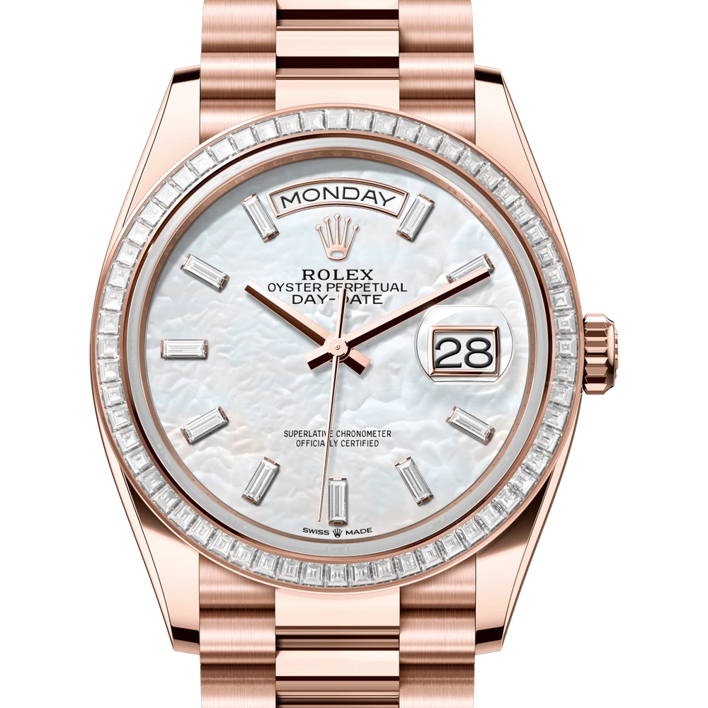 Rolex Day-Date 36 Oyster, 36 mm, Everose gold and diamonds Reference 128395TBR