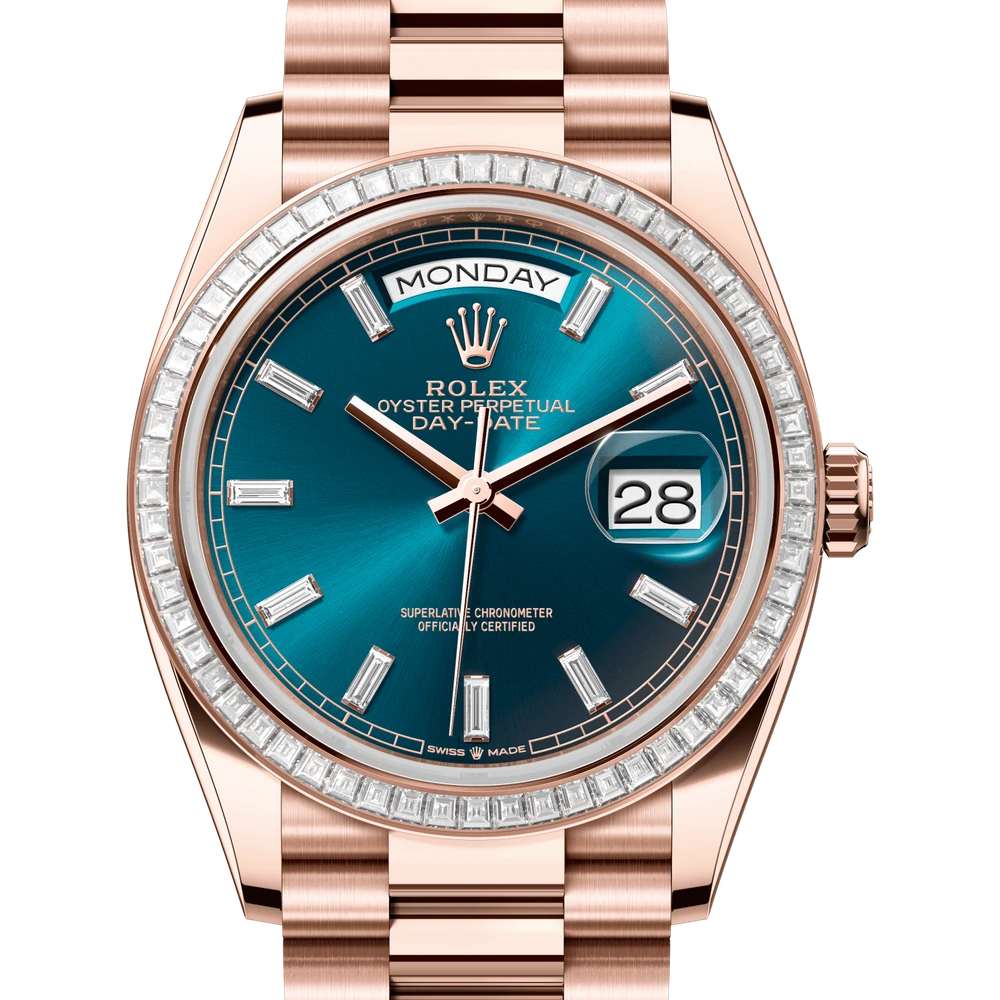 Rolex Day-Date 36 Oyster, 36 mm, Everose gold and diamonds Reference 128395TBR