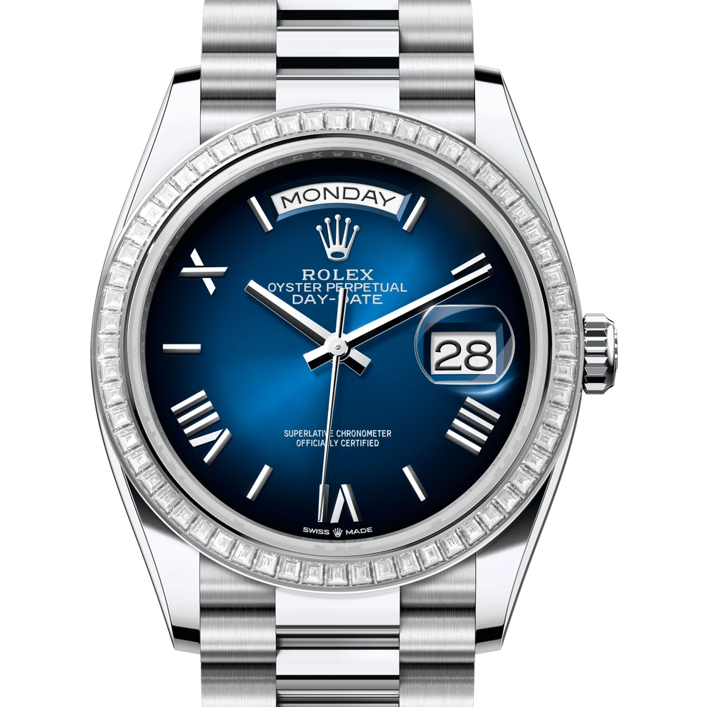 Rolex Day-Date 36 Oyster, 36 mm, platinum and diamonds Reference 128396TBR