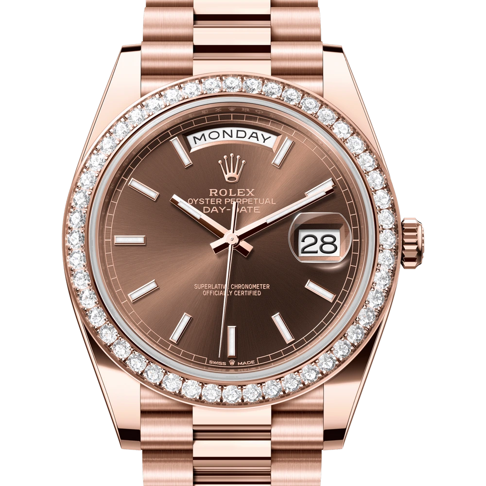 Rolex Day-Date 40 Oyster, 40 mm, Everose gold and diamonds Reference 228345RBR
