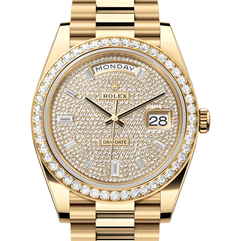 Rolex Day-Date 40 Oyster, 40 mm, yellow gold and diamonds Reference 228348RBR