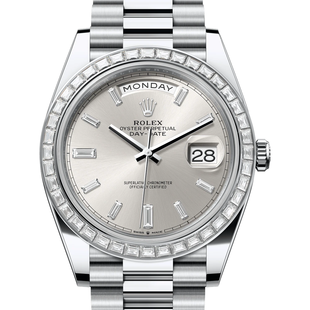 Rolex Day-Date 40 Oyster, 40 mm, platinum and diamonds Reference 228396TBR
