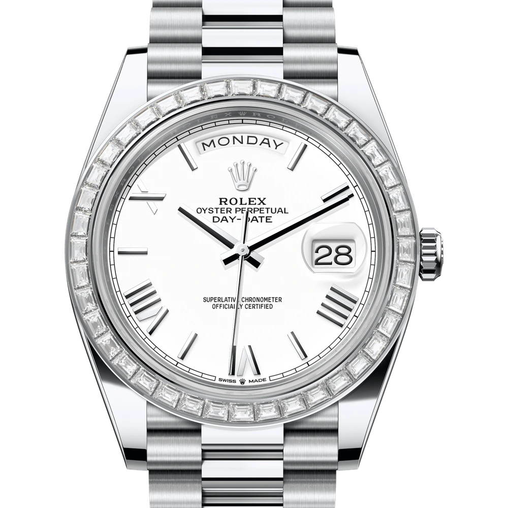Rolex Day-Date 40 Oyster, 40 mm, platinum and diamonds Reference 228396TBR