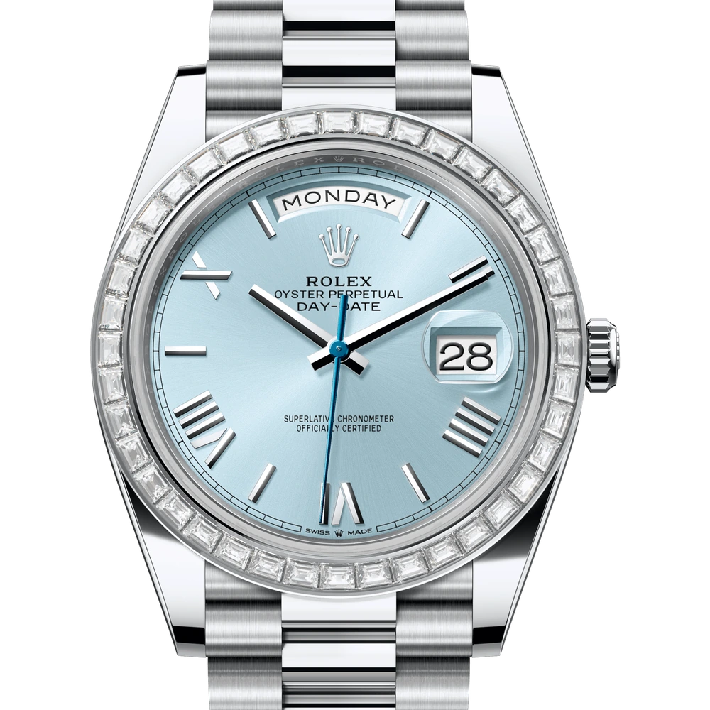 Rolex Day-Date 40 Oyster, 40 mm, platinum and diamonds Reference 228396TBR