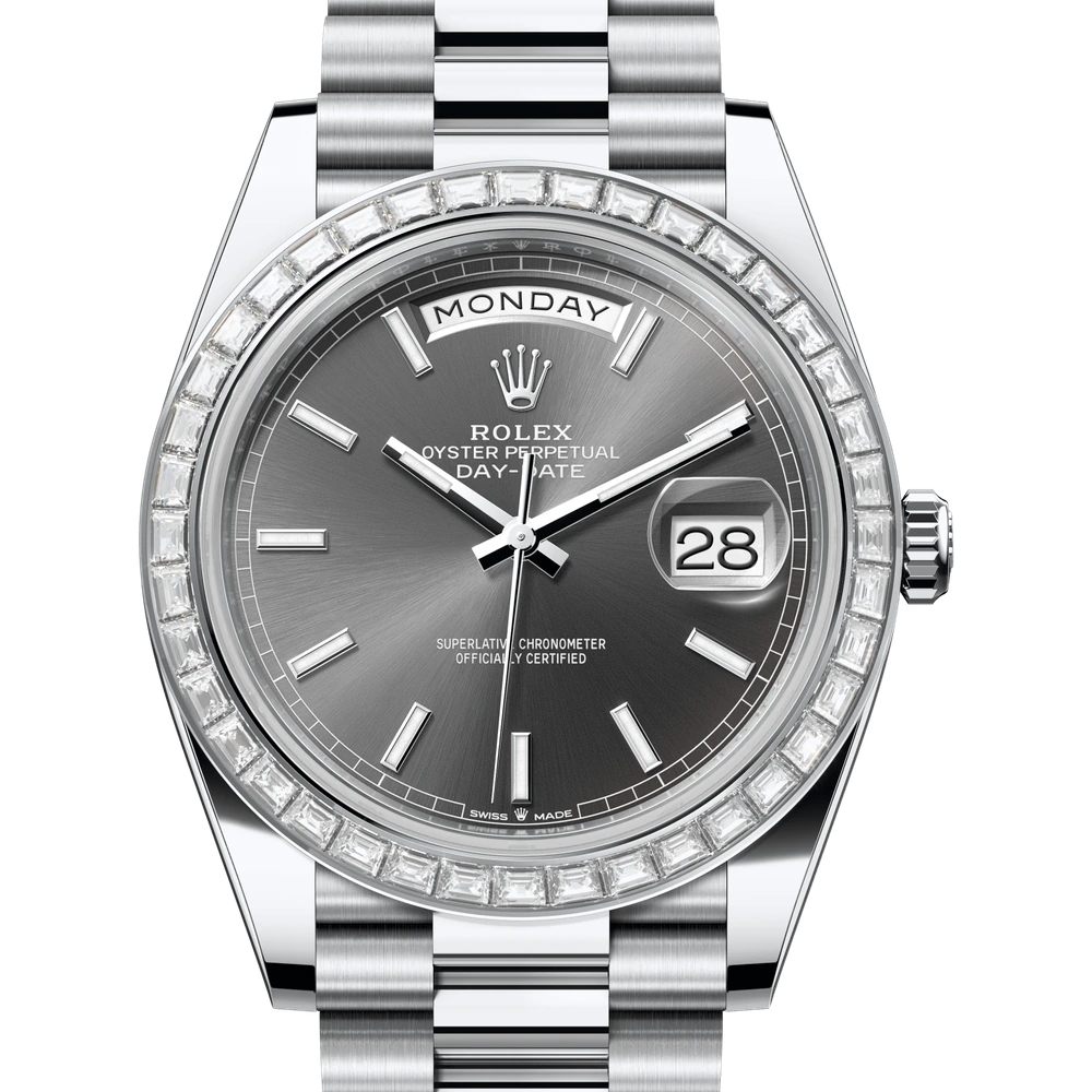 Rolex Day-Date 40 Oyster, 40 mm, platinum and diamonds Reference 228396TBR