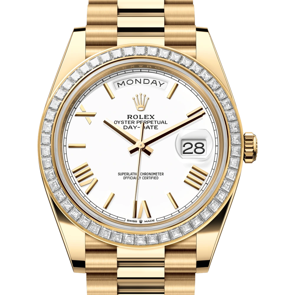 Rolex Day-Date 40 Oyster, 40 mm, yellow gold and diamonds Reference 228398TBR