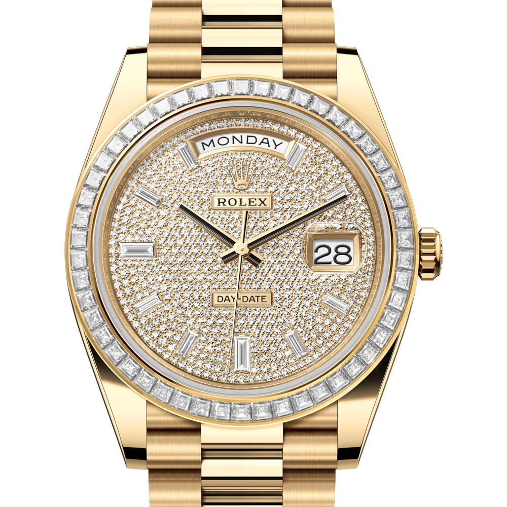 Rolex Day-Date 40 Oyster, 40 mm, yellow gold and diamonds Reference 228398TBR