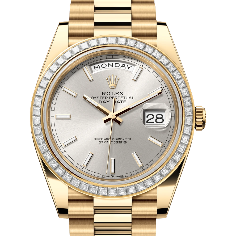 Rolex Day-Date 40 Oyster, 40 mm, yellow gold and diamonds Reference 228398TBR