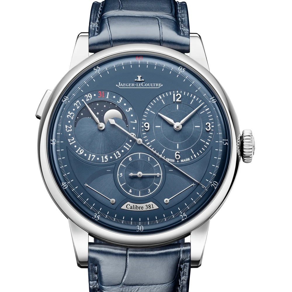 Jaeger-LeCoultre Quantieme Lunaire, Stainless steel, Blue