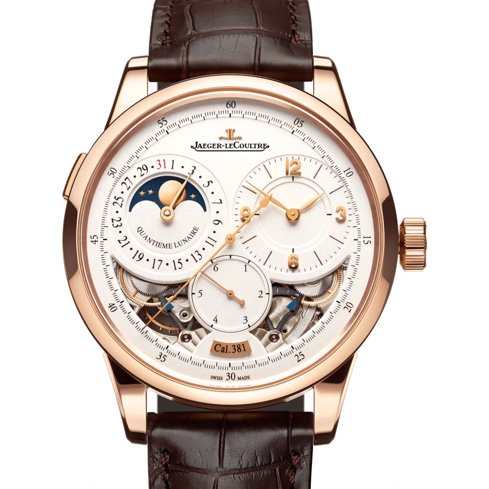Jaeger-LeCoultre Quantième Lunaire, Pink gold, Silvered grey