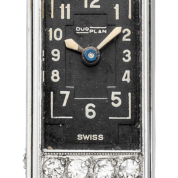 Jaeger-LeCoultre Duoplan 'Empire', Stainless steel, Black