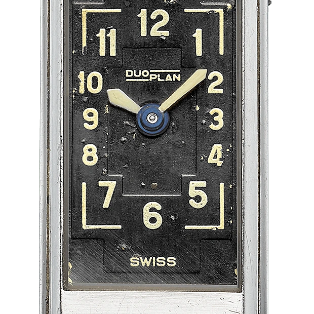Jaeger-LeCoultre Duoplan 'Godron', Stainless steel, Black
