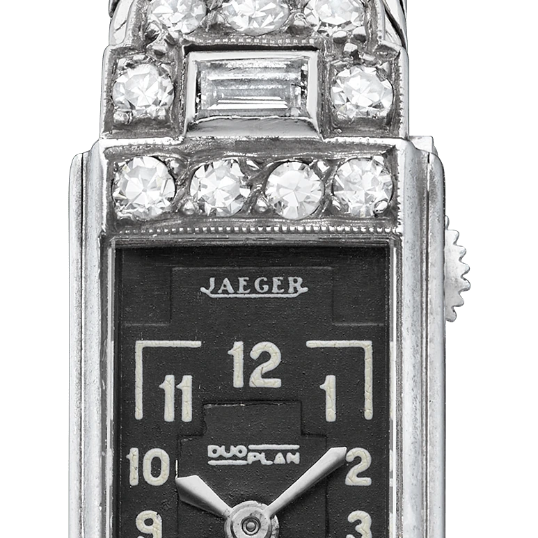 Jaeger-LeCoultre Duoplan 'Maille', Stainless steel, Black