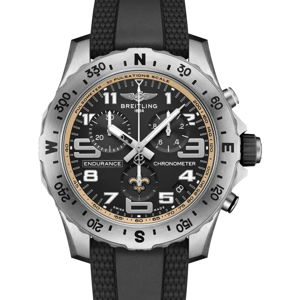 Breitling Endurance Pro 44 NFL New Orleans Saints Edition, 44 mm, titanium, black dial