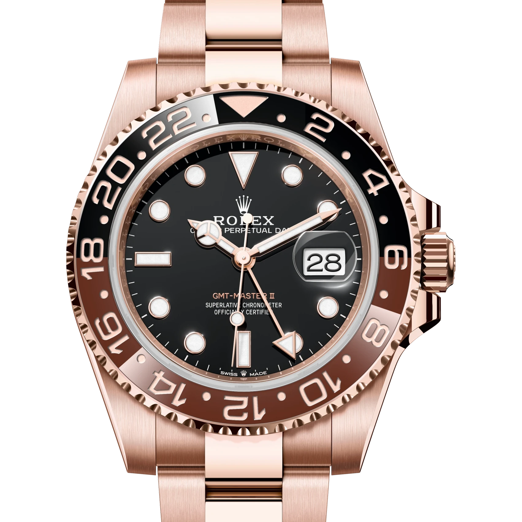 Rolex GMT-Master II Oyster, 40 mm, Everose gold Reference 126715CHNR