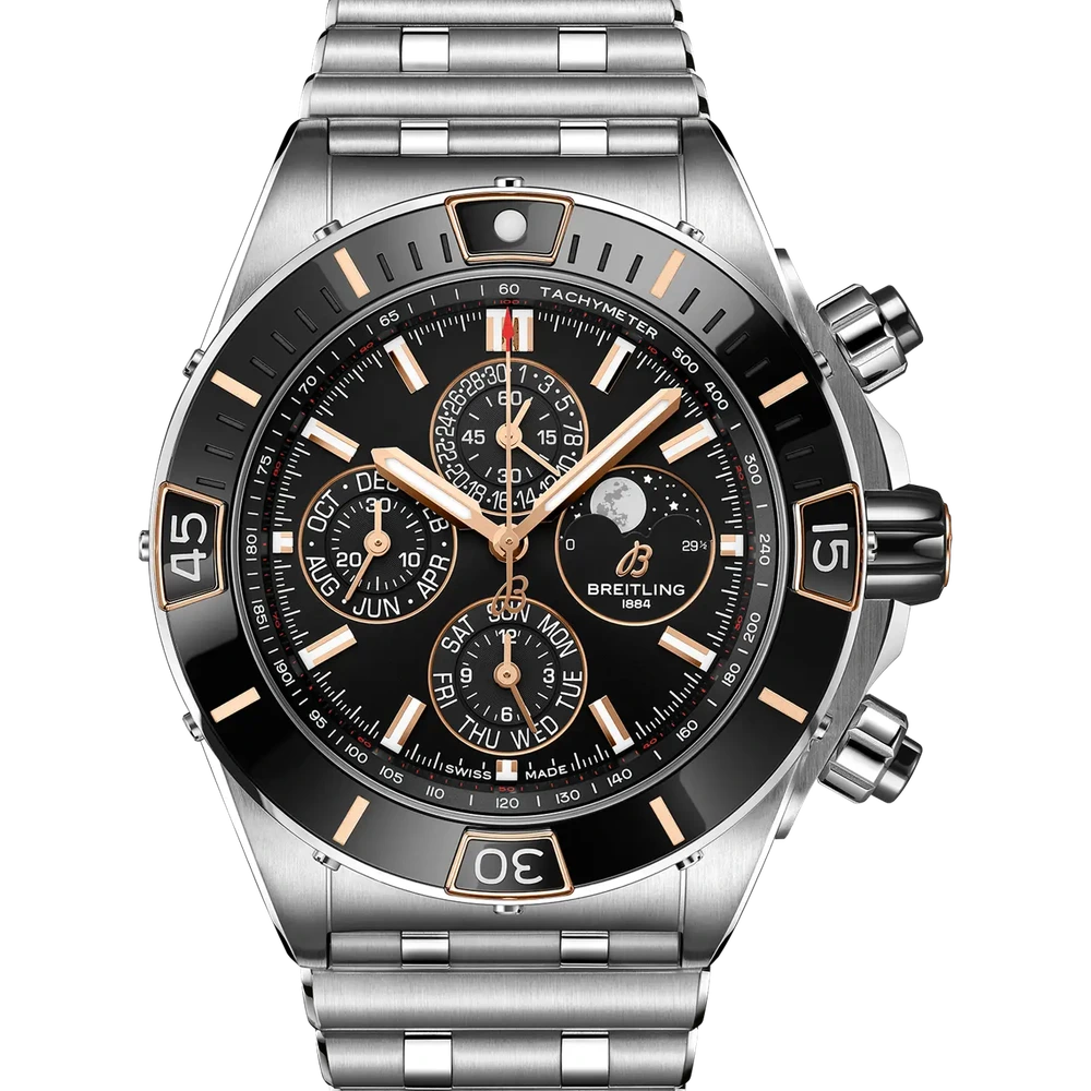 Breitling Super Chronomat 44 Four-Year Calendar, 44 mm, stainless steel & 18k red gold, black dial