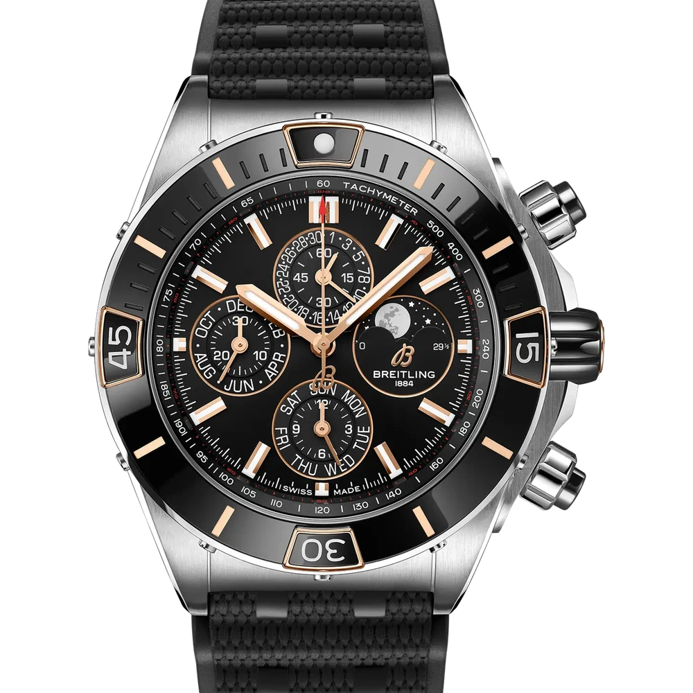 Breitling Super Chronomat 44 Four-Year Calendar, 44 mm, stainless steel & 18k red gold, black dial