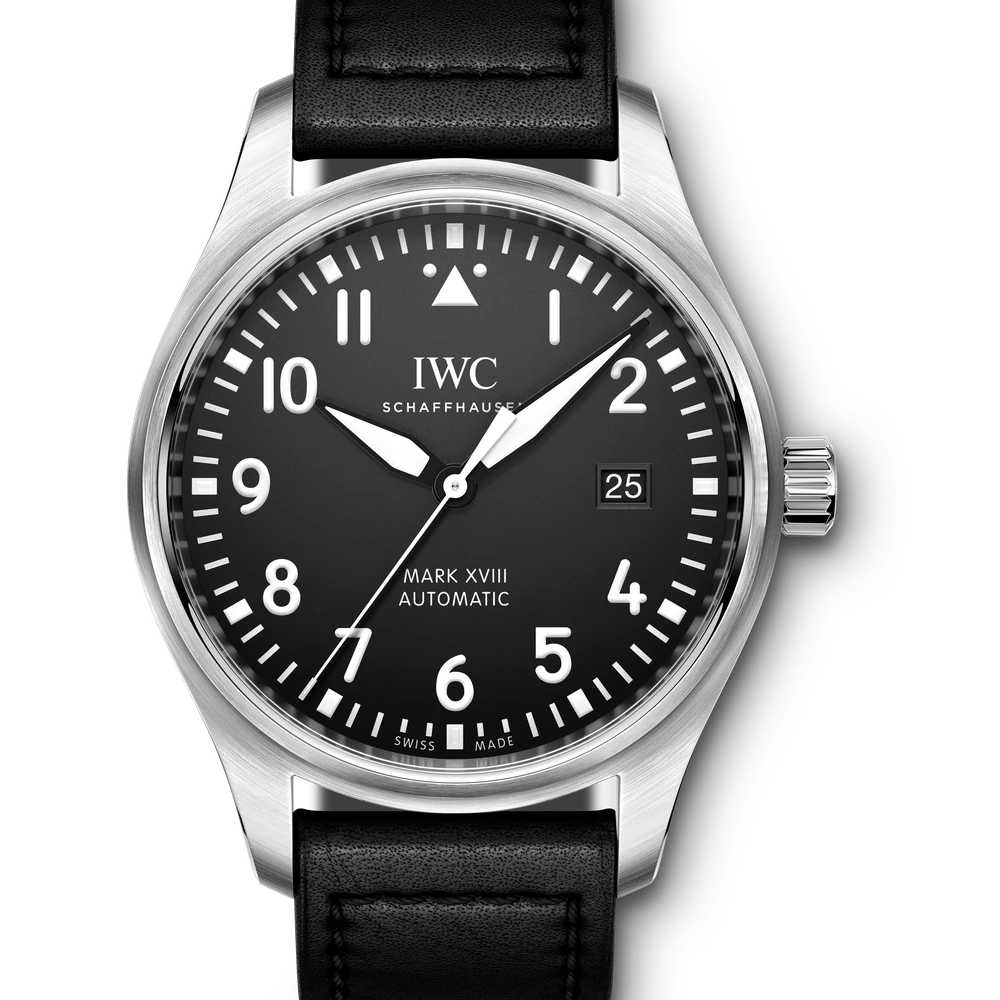 IWC Pilot's Watch Mark XVIII, Stainless steel, black dial