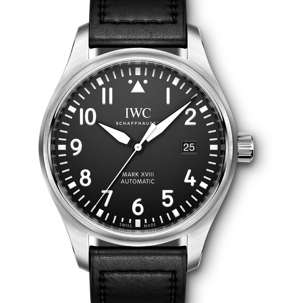IWC Pilot's Watch Mark XVIII, Stainless steel, black dial
