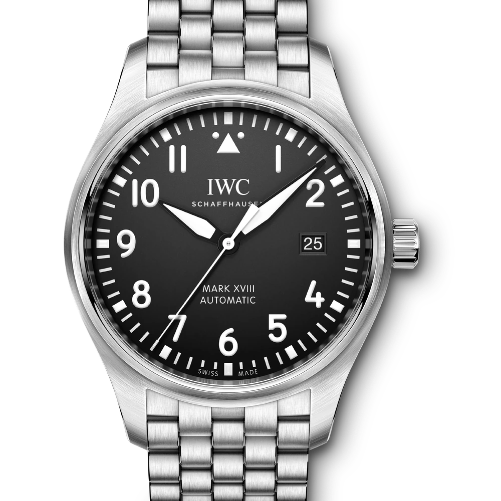 IWC Pilot's Watch Mark XVIII, Stainless steel, black dial