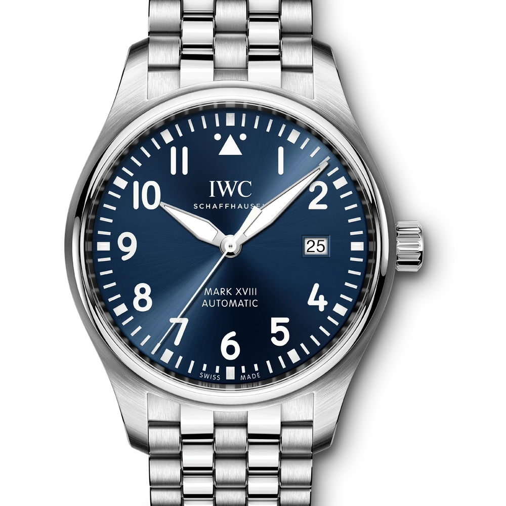 IWC Pilot's Watch Mark XVIII Edition "Le Petit Prince", Stainless steel, blue dial