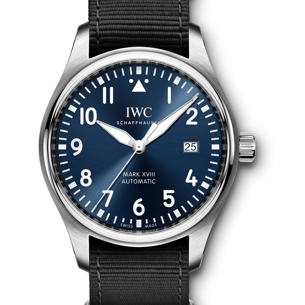 IWC Pilot's Watch Mark XVIII Edition "Le Petit Prince", Stainless steel, blue dial