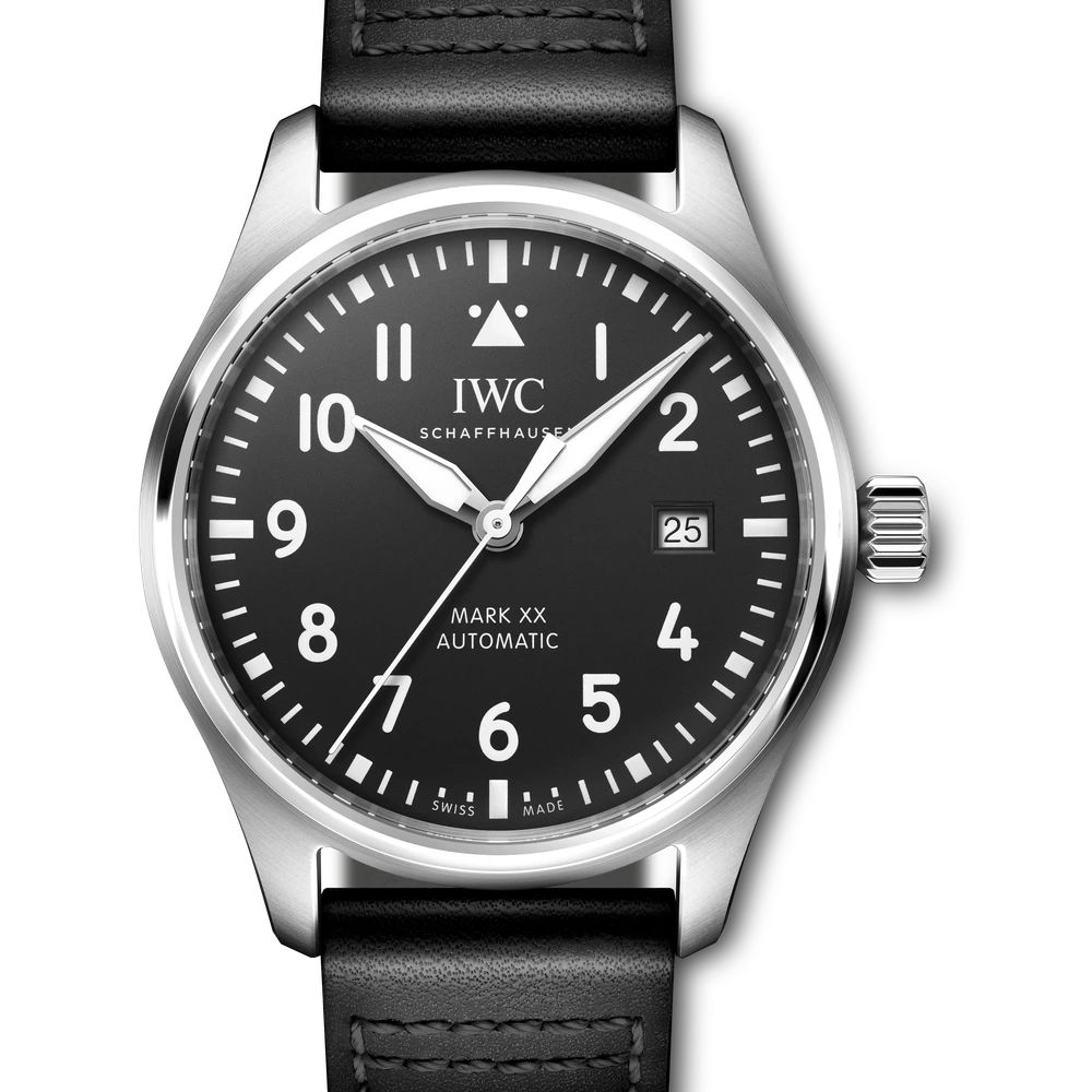 IWC Pilot's Watch Mark XX, Stainless steel, black dial