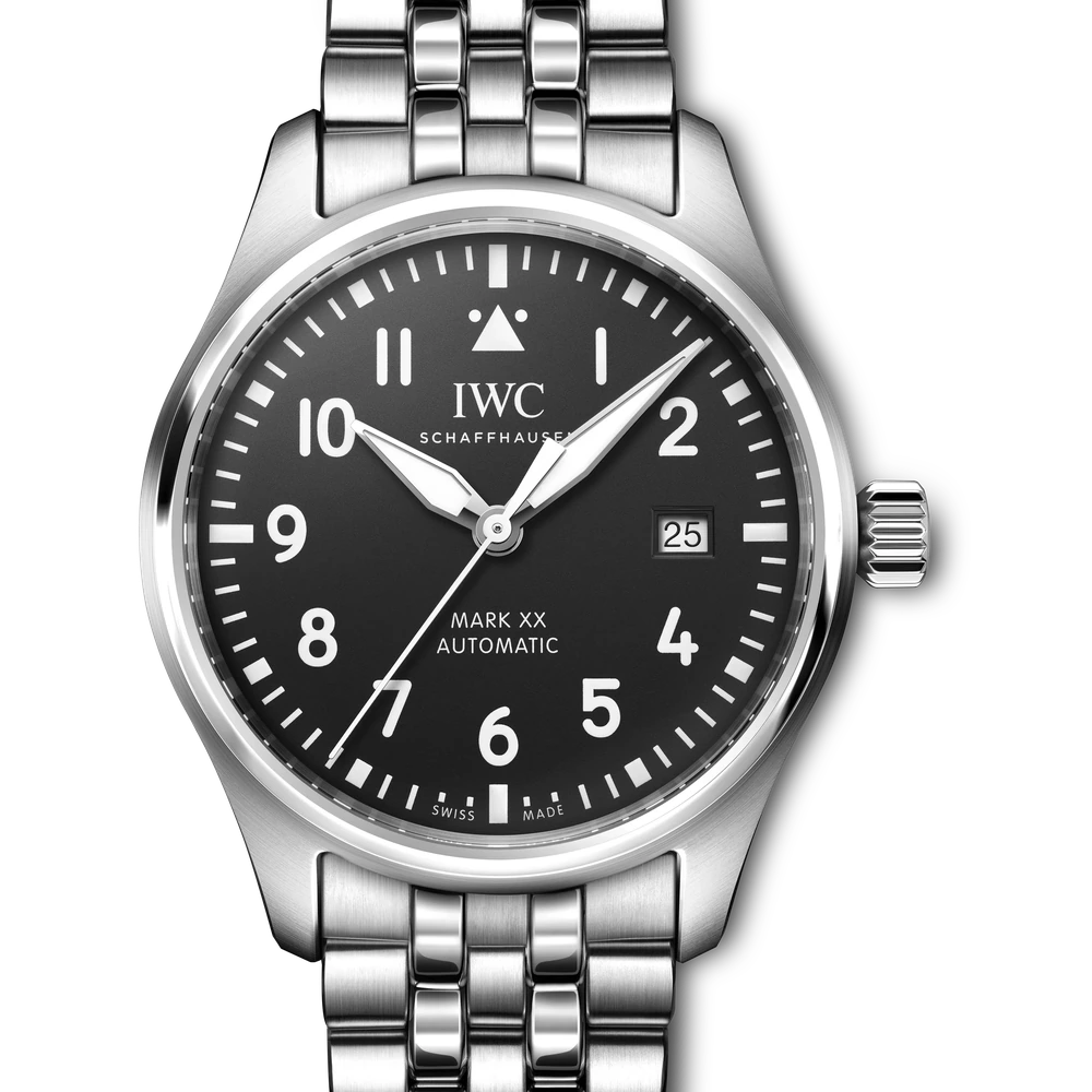 IWC Pilot's Watch Mark XX, Stainless steel, black dial