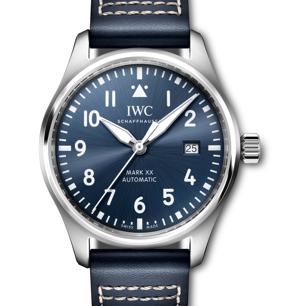 IWC Pilot's Watch Mark XX, Stainless steel, blue dial