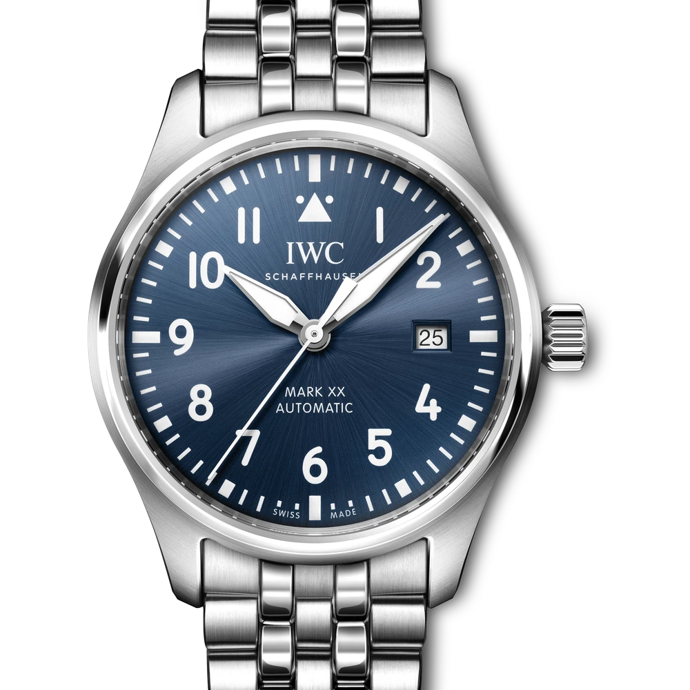 IWC Pilot's Watch Mark XX, Stainless steel, blue dial
