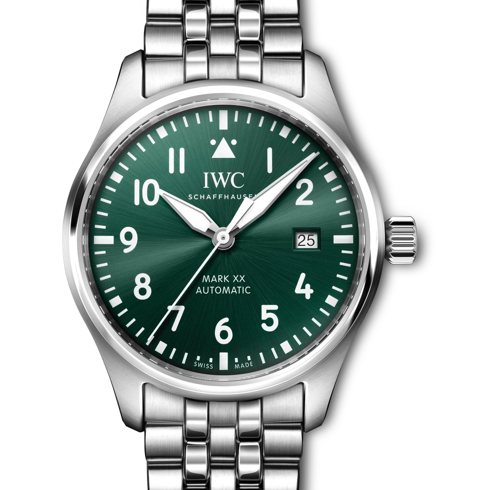IWC Pilot's Watch Mark XX, Stainless steel, green dial