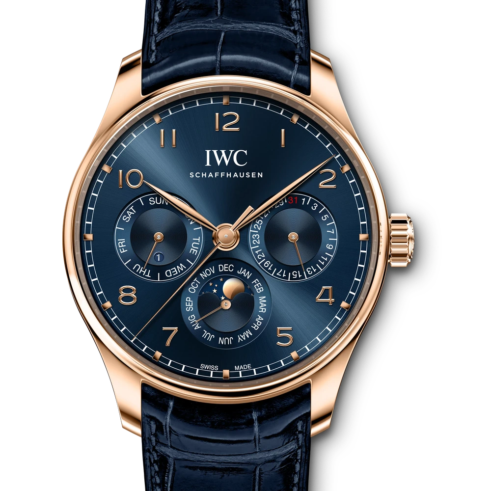 IWC Portugieser Perpetual Calendar 42, 18 ct 5N gold, blue dial