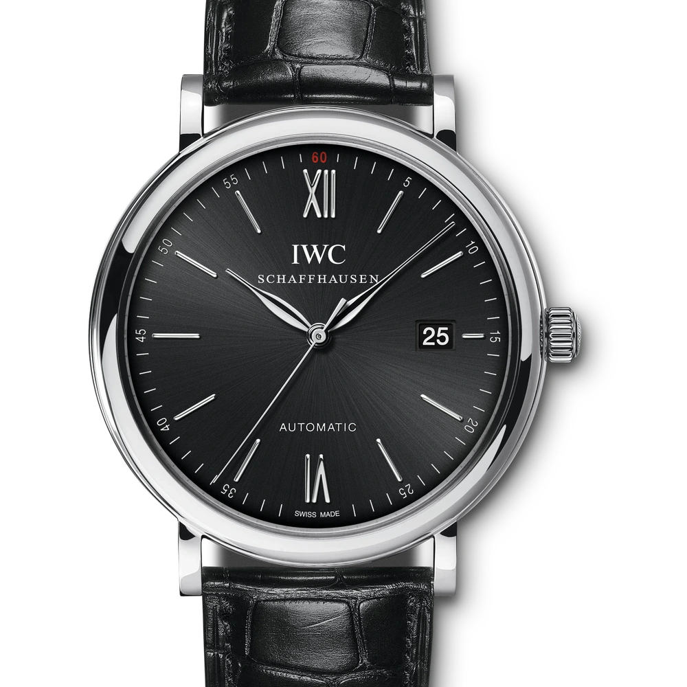 IWC Portofino Automatic, Stainless steel, black dial