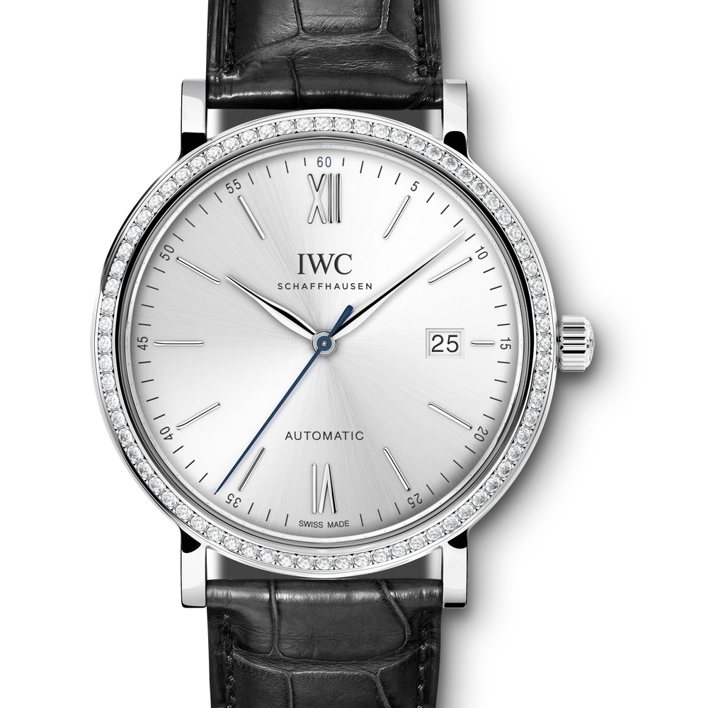 IWC Portofino Automatic, 18 ct white gold, silver plated dial