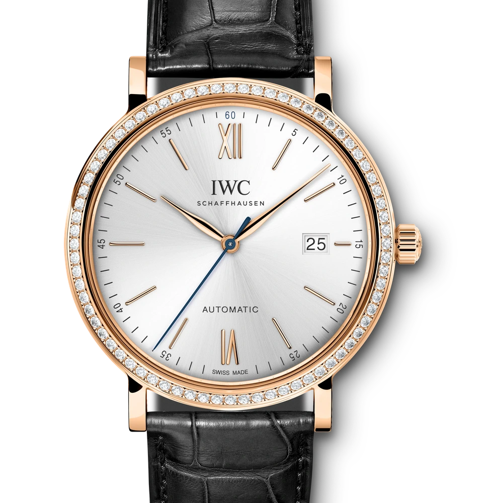 IWC Portofino Automatic, 18 ct 5N gold, silver plated dial