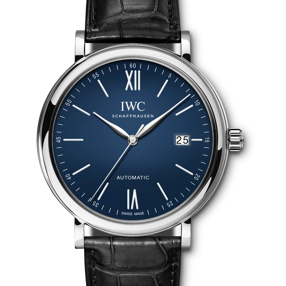IWC Portofino Automatic Edition "150 Years", Stainless steel, blue dial