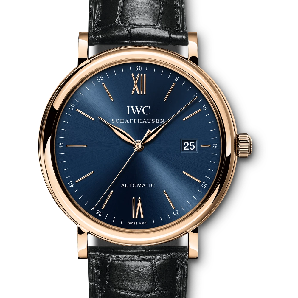 IWC Portofino Automatic, 18 ct 5N gold, blue dial