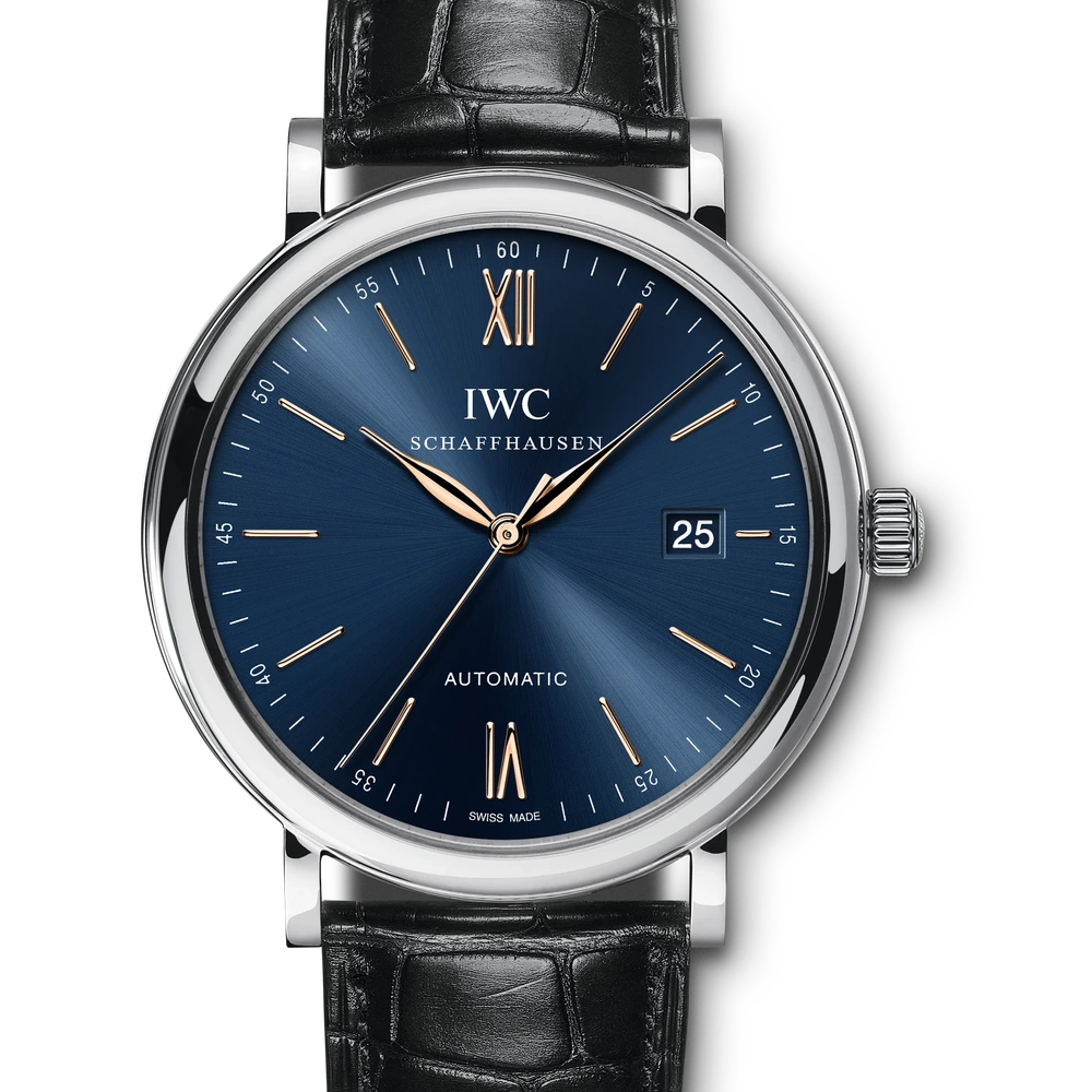 IWC Portofino Automatic, Stainless steel, blue dial