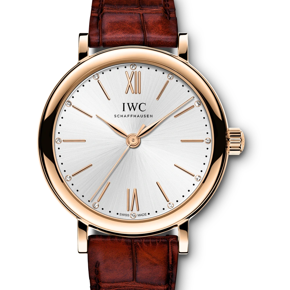 IWC Portofino Automatic 34, 18 ct 5N gold, silver plated dial