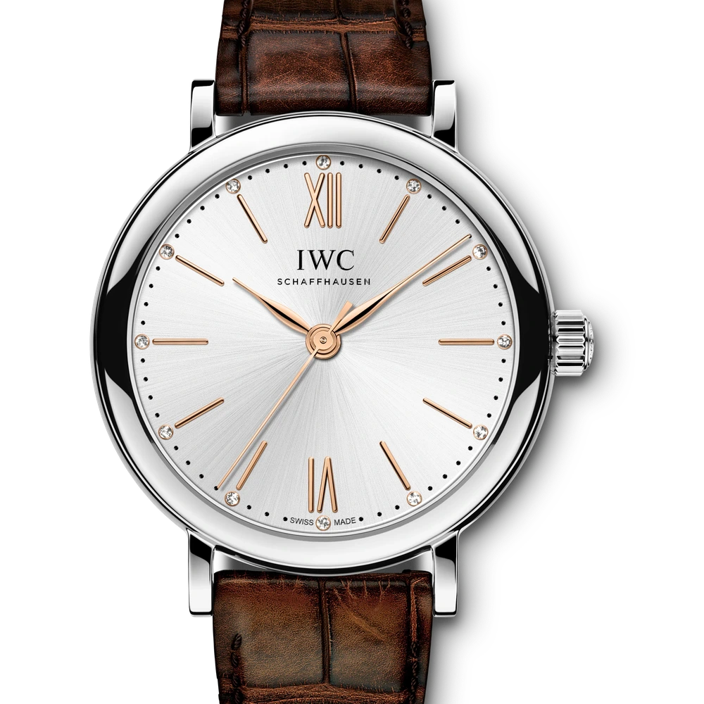 IWC Portofino Automatic 34, Stainless steel, silver plated dial