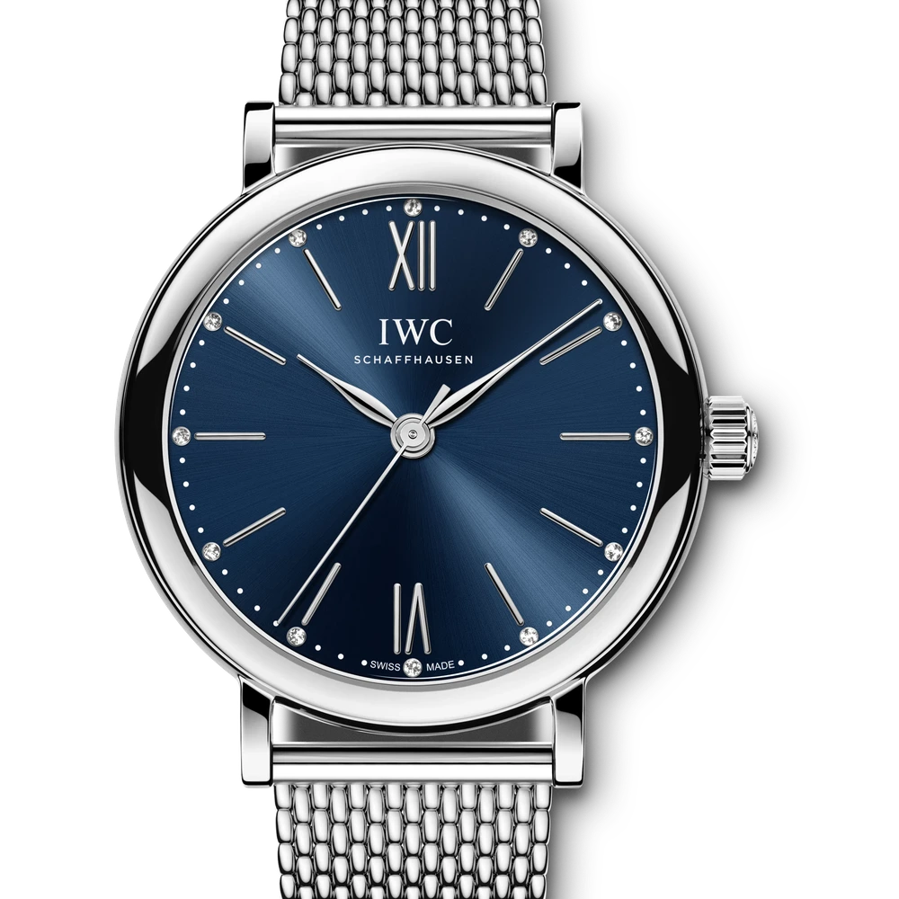 IWC Portofino Automatic 34, Stainless steel, blue dial