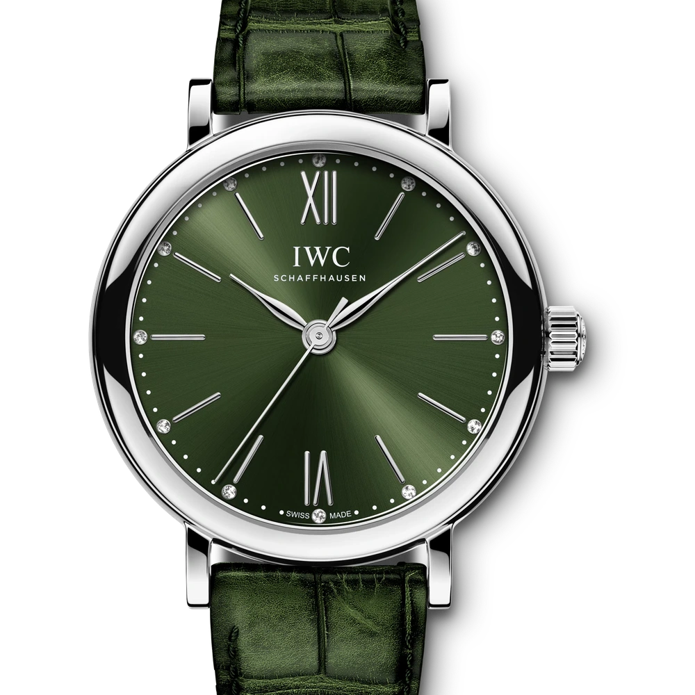 IWC Portofino Automatic 34, Stainless steel, green dial