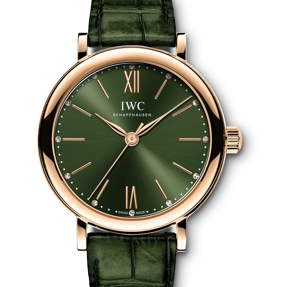 IWC Portofino Automatic 34, 18 ct 5N gold, green dial