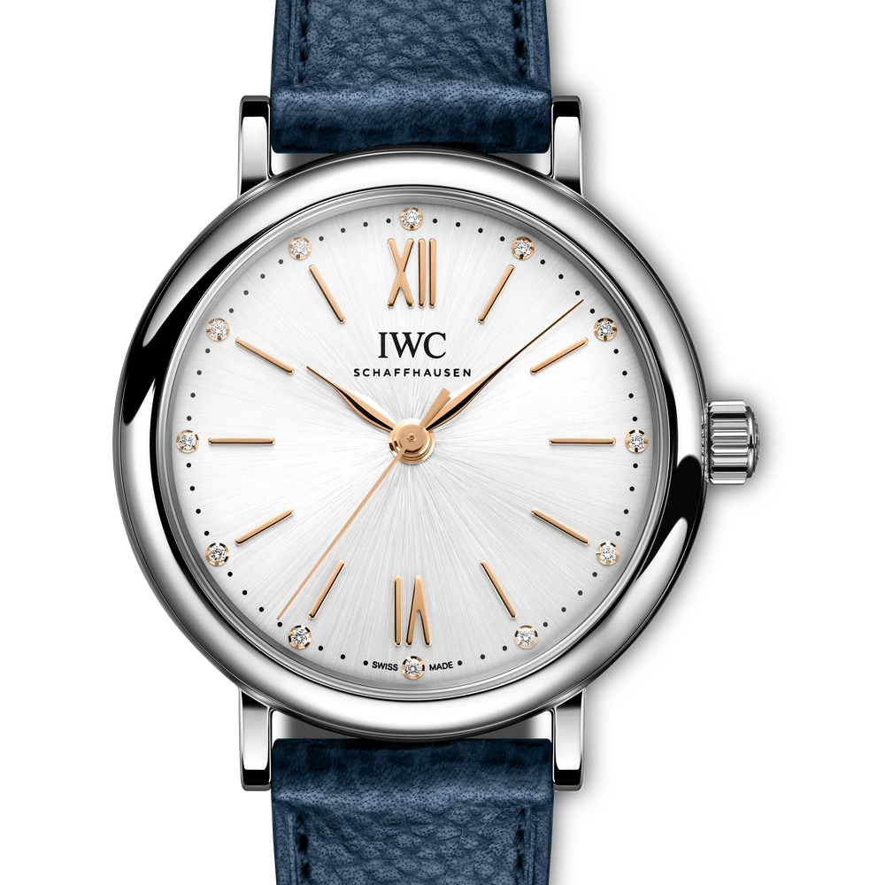 IWC Portofino Automatic 34, Stainless steel, silver plated dial