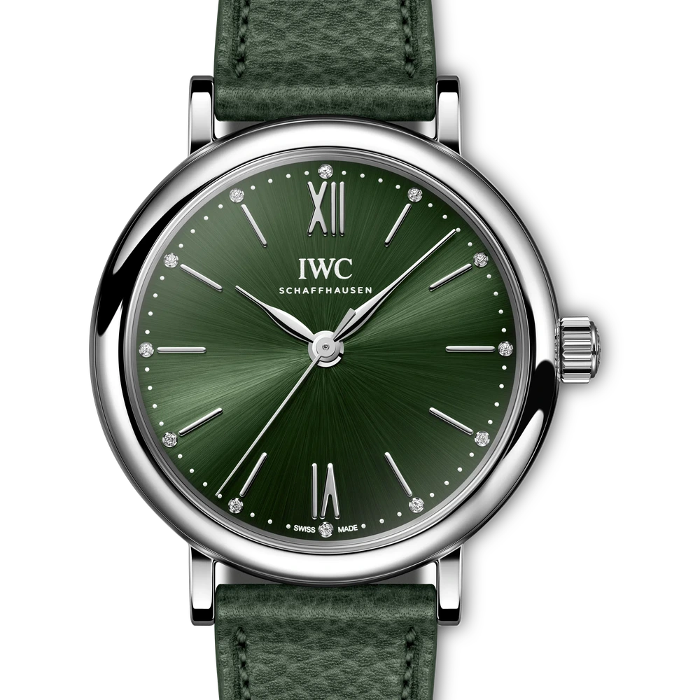 IWC Portofino Automatic 34, Stainless steel, green dial