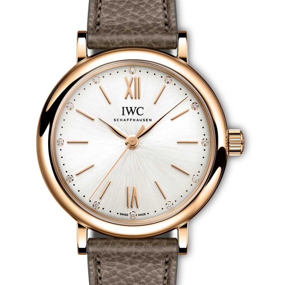 IWC Portofino Automatic 34, 18 ct 5N gold, silver plated dial