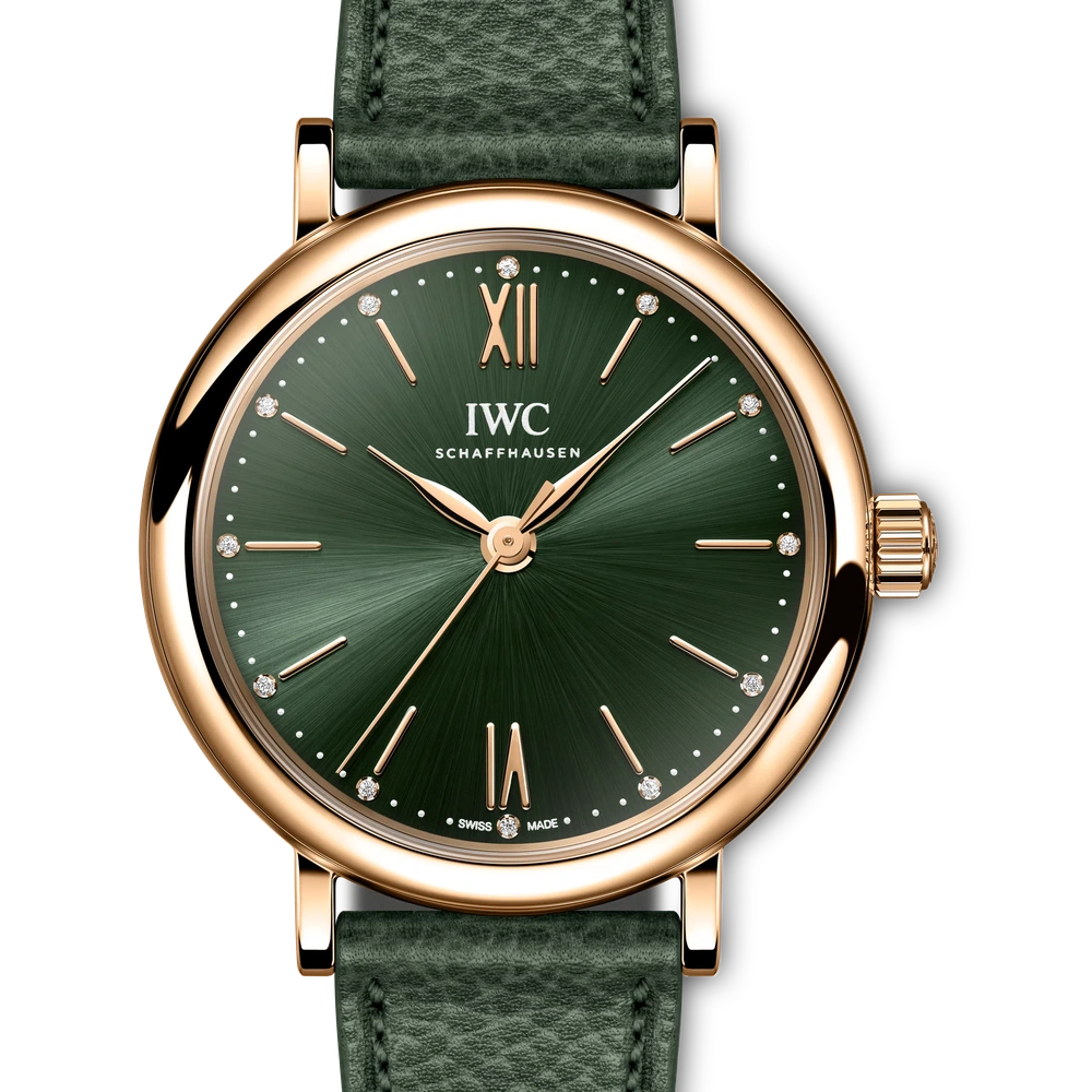 IWC Portofino Automatic 34, 18 ct 5N gold, green dial